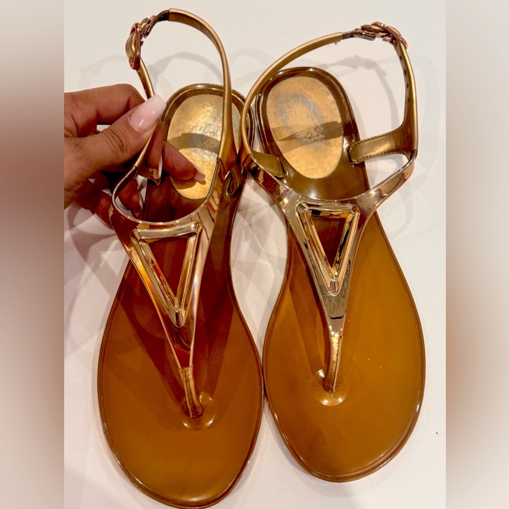 Pre-owned Stuart Weitzman Trifecta Jelly Sandals size 9